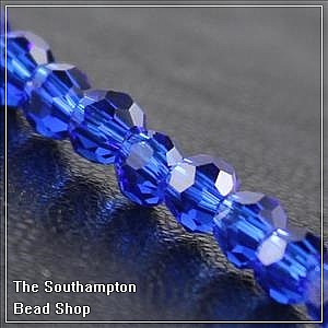 Chinese 4mm Round Crystals - Royal Blue